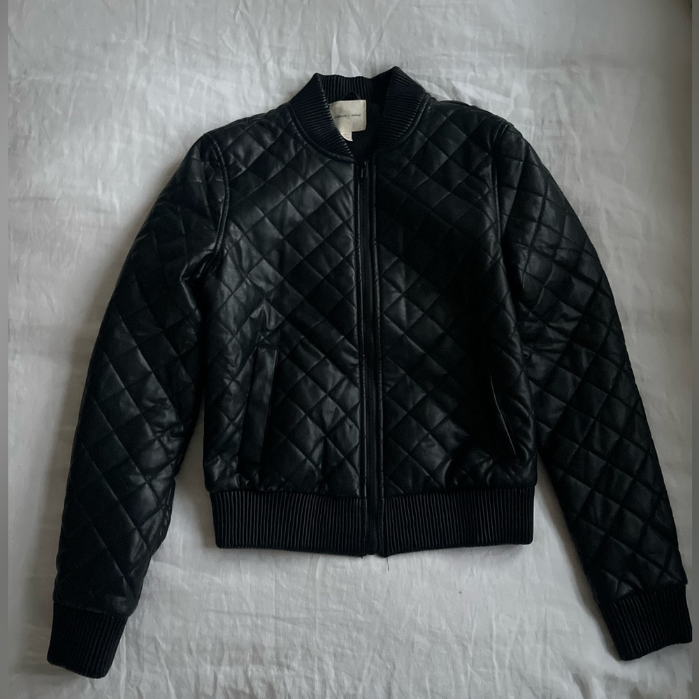 NWOT Silence & Noise Vegan Leather Bomber Jacket